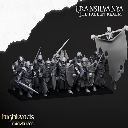 Skeletal Guard with hand weapons and shields - Transilvanya