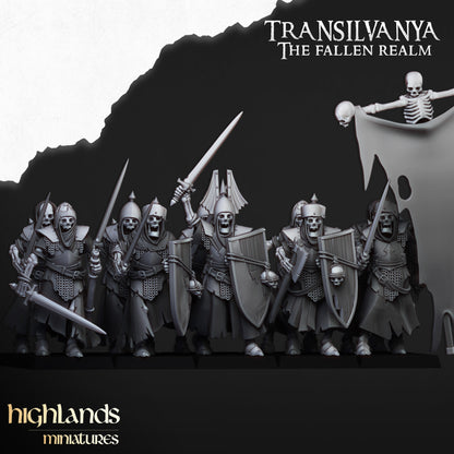 Skeletal Guard with hand weapons and shields - Transilvanya