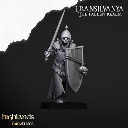 Skeletal Guard with hand weapons and shields - Transilvanya