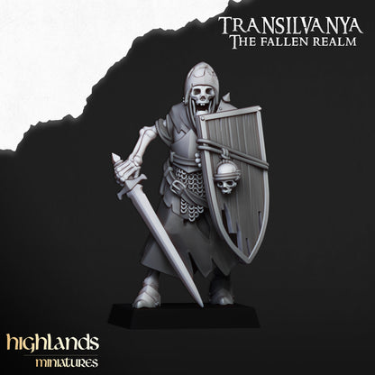 Skeletal Guard with hand weapons and shields - Transilvanya