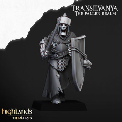 Skeletal Guard with hand weapons and shields - Transilvanya