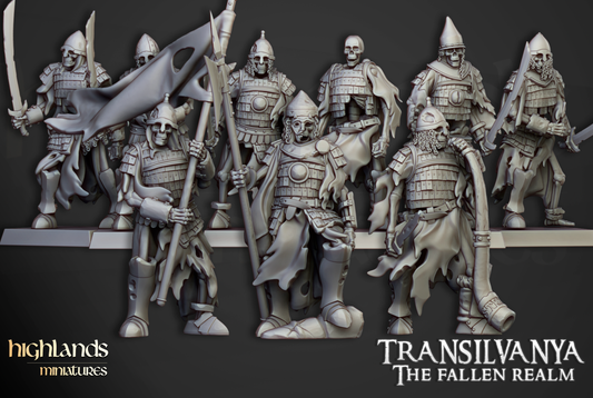 Skeleton Boyar Guards with Spears - Transilvanya - The Fallen Realm