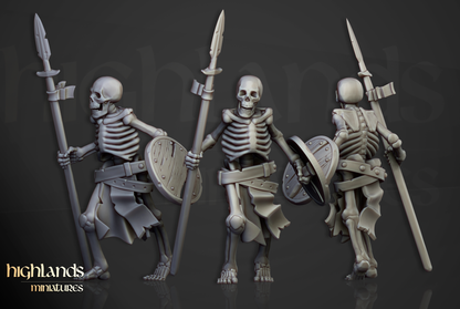 Skeleton Warriors with Spears and Shields - Transilvanya - The Fallen Realm