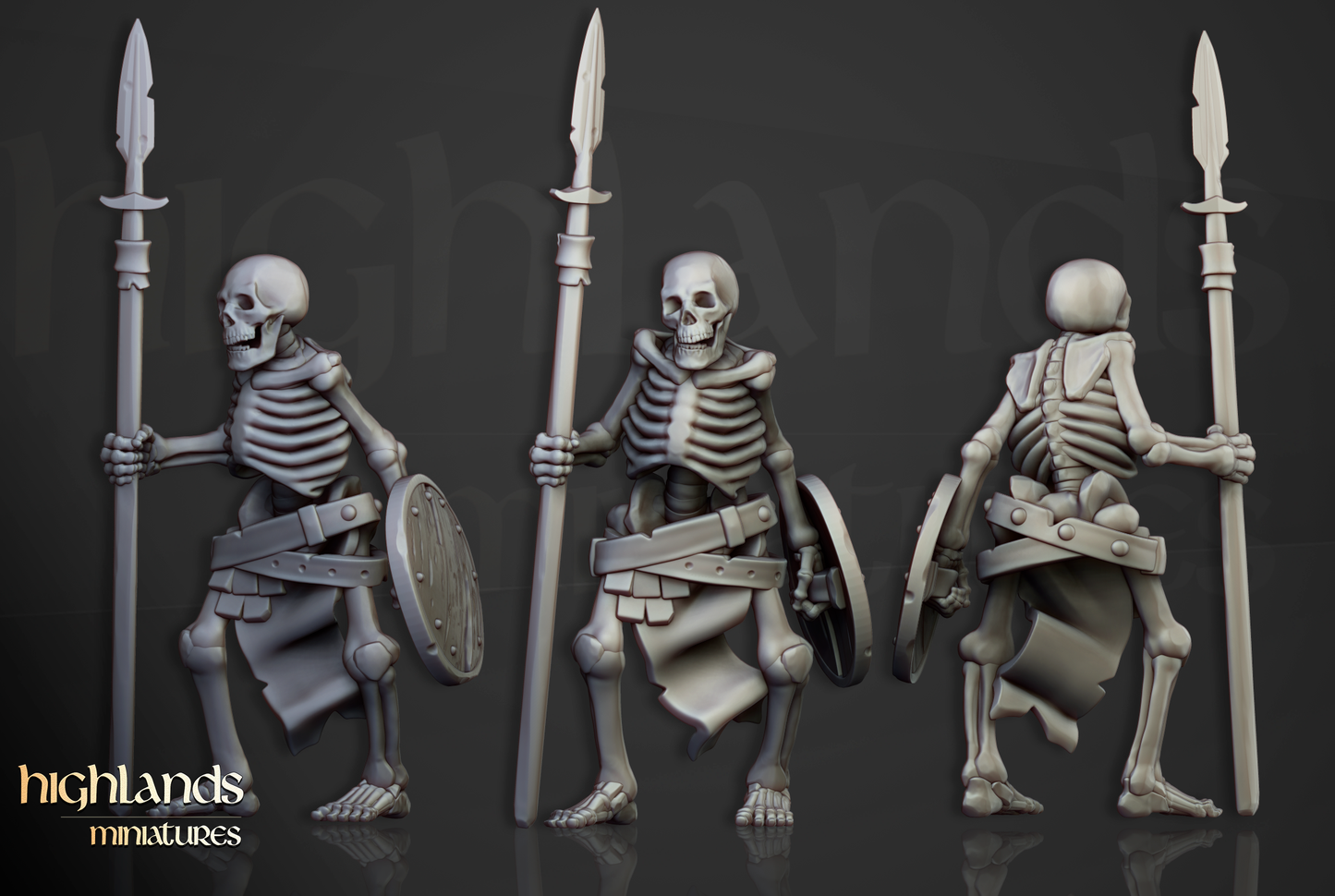 Skeleton Warriors with Spears and Shields - Transilvanya - The Fallen Realm