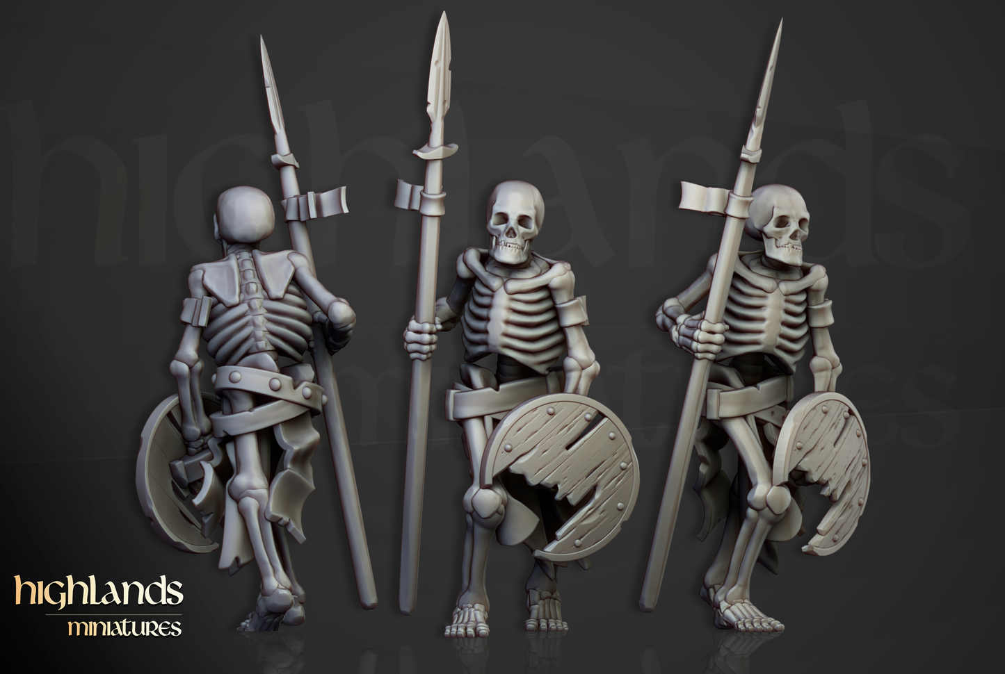 Skeleton Warriors with Spears and Shields - Transilvanya - The Fallen Realm