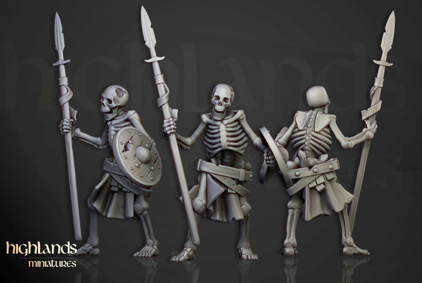 Skeleton Warriors with Spears and Shields - Transilvanya - The Fallen Realm