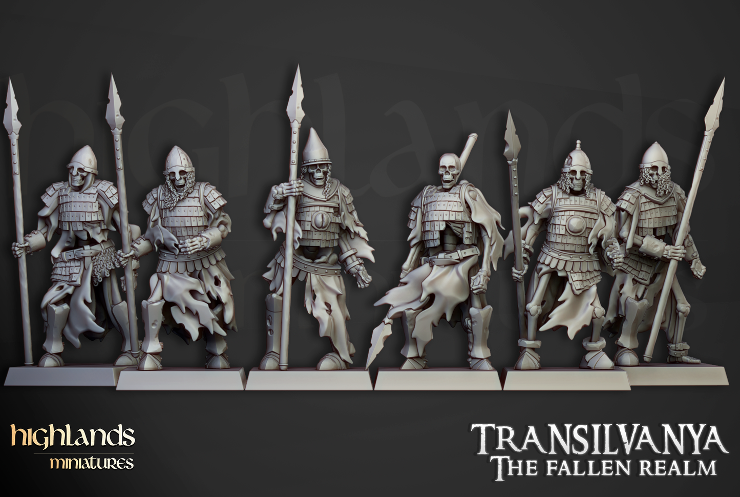 Skeleton Boyar Guards with Spears - Transilvanya - The Fallen Realm