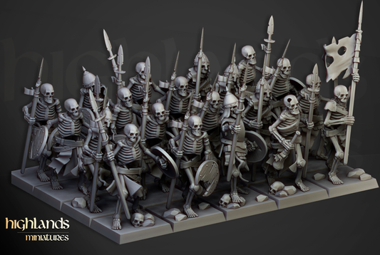 Skeleton Warriors with Spears and Shields - Transilvanya - The Fallen Realm