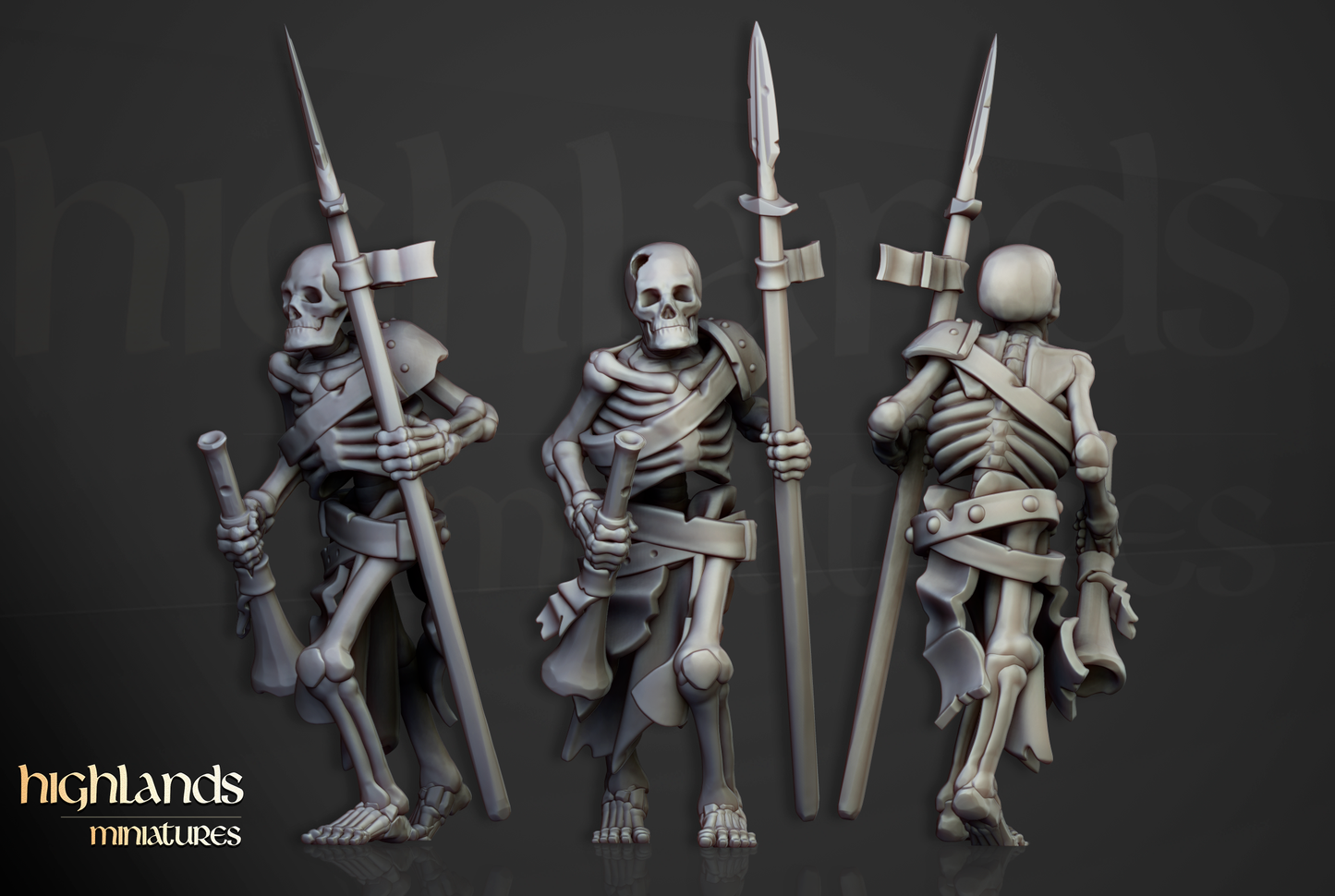 Skeleton Warriors with Spears and Shields - Transilvanya - The Fallen Realm