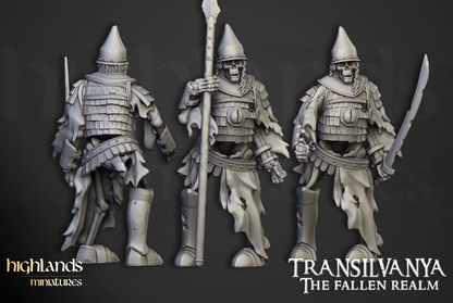 Skeleton Boyar Guards with Spears - Transilvanya - The Fallen Realm