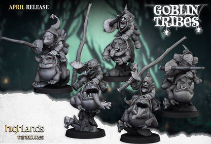 Swamp Goblin Frog Riders with Sticks - Goblin Tribes